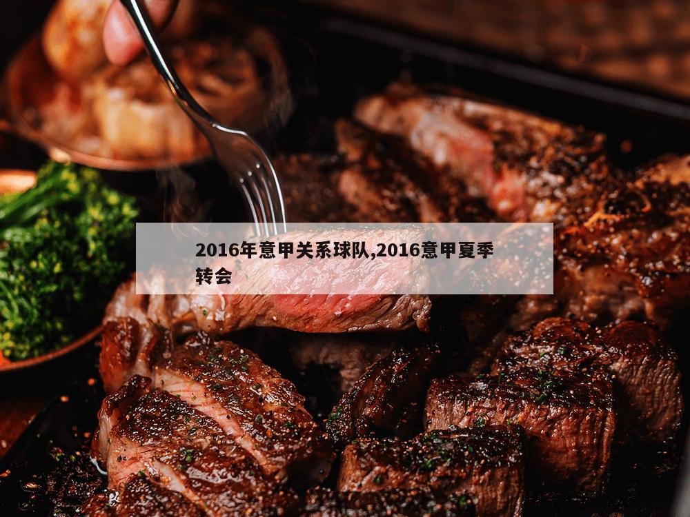 2016年意甲关系球队,2016意甲夏季转会